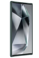 BASEY. Hoes Geschikt voor Samsung S24 Ultra Hoesje Siliconen Back Cover Case Met Screenprotector - Hoesje Geschikt voor Samsung Galaxy S24 Ultra Hoes Cover Hoesje - Donkergroen