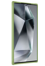 BASEY. Hoes Geschikt voor Samsung S24 Ultra Hoesje Siliconen Back Cover Case Met Screenprotector - Hoesje Geschikt voor Samsung Galaxy S24 Ultra Hoes Cover Hoesje - Groen