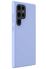 BASEY. Hoes Geschikt voor Samsung S24 Ultra Hoesje Siliconen Back Cover Case Met Screenprotector - Hoesje Geschikt voor Samsung Galaxy S24 Ultra Hoes Cover Hoesje - Lichtblauw