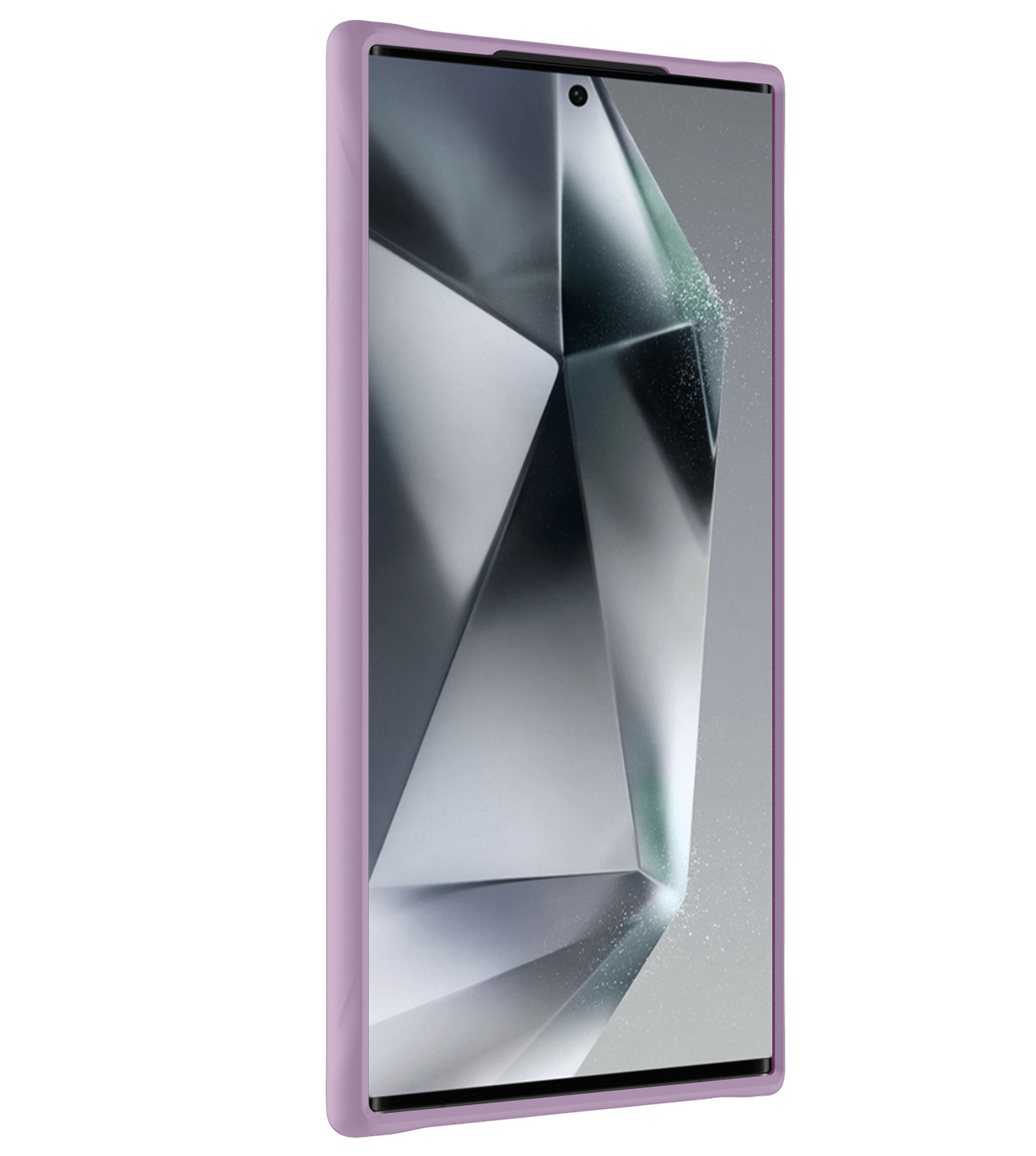 BASEY. Hoes Geschikt voor Samsung S24 Ultra Hoesje Siliconen Back Cover Case Met Screenprotector - Hoesje Geschikt voor Samsung Galaxy S24 Ultra Hoes Cover Hoesje - Lila