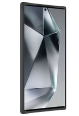 BASEY. Hoes Geschikt voor Samsung S24 Ultra Hoesje Siliconen Back Cover Case Met Screenprotector - Hoesje Geschikt voor Samsung Galaxy S24 Ultra Hoes Cover Hoesje - Zwart