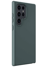 BASEY. Hoes Geschikt voor Samsung S24 Ultra Hoesje Siliconen Back Cover Case Met 2x Screenprotector - Hoesje Geschikt voor Samsung Galaxy S24 Ultra Hoes Cover Hoesje - Donkergroen