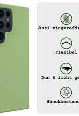 BASEY. Hoes Geschikt voor Samsung S24 Ultra Hoesje Siliconen Back Cover Case Met 2x Screenprotector - Hoesje Geschikt voor Samsung Galaxy S24 Ultra Hoes Cover Hoesje - Groen