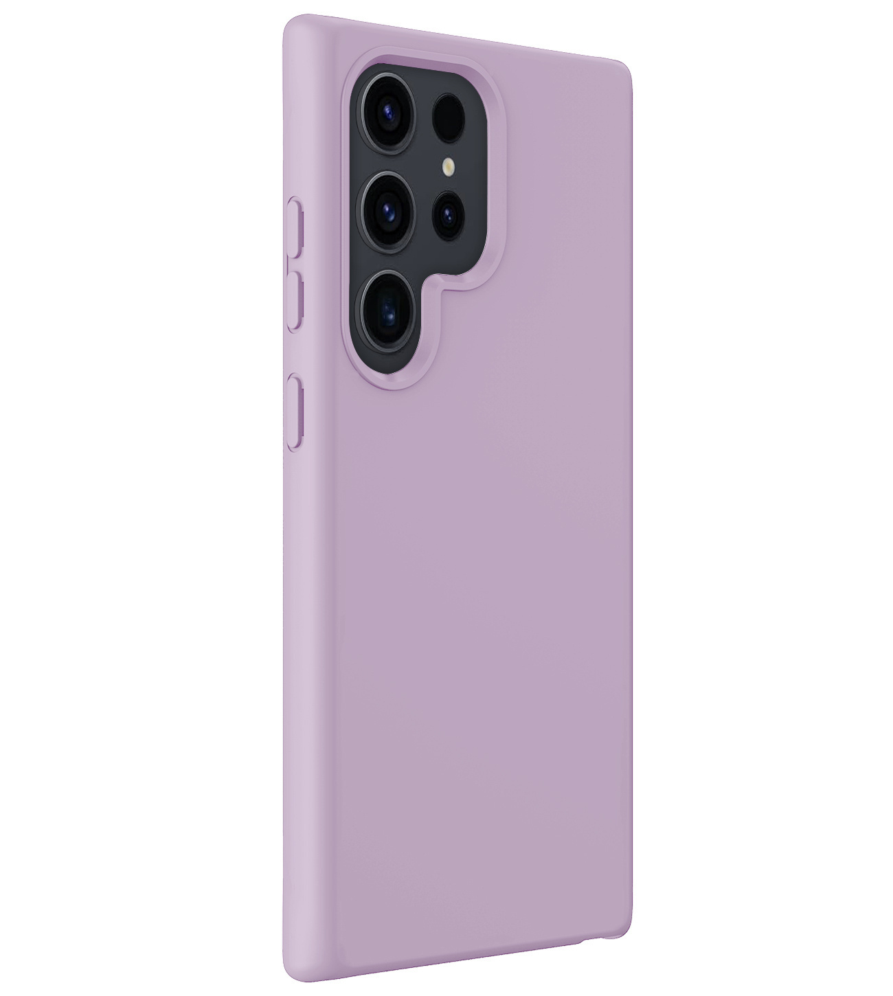 BASEY. Hoes Geschikt voor Samsung S24 Ultra Hoesje Siliconen Back Cover Case Met 2x Screenprotector - Hoesje Geschikt voor Samsung Galaxy S24 Ultra Hoes Cover Hoesje - Lila