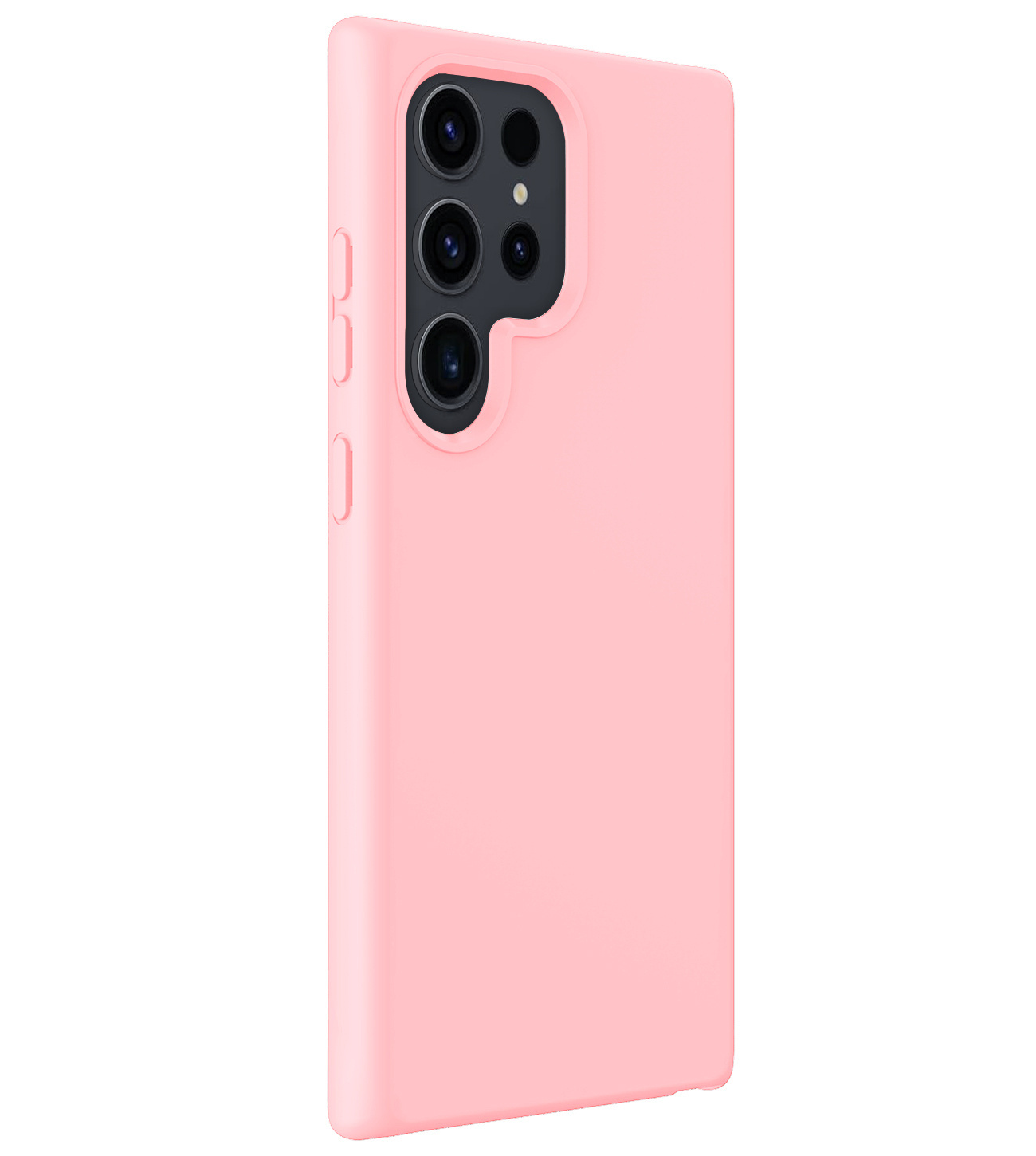 BASEY. Hoes Geschikt voor Samsung S24 Ultra Hoesje Siliconen Back Cover Case Met 2x Screenprotector - Hoesje Geschikt voor Samsung Galaxy S24 Ultra Hoes Cover Hoesje - Lichtroze