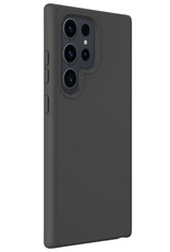 BASEY. Hoes Geschikt voor Samsung S24 Ultra Hoesje Siliconen Back Cover Case Met 2x Screenprotector - Hoesje Geschikt voor Samsung Galaxy S24 Ultra Hoes Cover Hoesje - Zwart