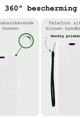 BASEY. Hoes Geschikt voor Samsung S24 Hoesje Bookcase Hoes Flip Case Book Cover Met Screenprotector - Hoesje Geschikt voor Samsung Galaxy S24 Hoes Book Case Hoesje - Wit