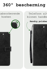 BASEY. Hoes Geschikt voor Samsung S24 Hoesje Bookcase Hoes Flip Case Book Cover Met 2x Screenprotector - Hoesje Geschikt voor Samsung Galaxy S24 Hoes Book Case Hoesje - Zwart