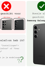 BASEY. Hoes Geschikt voor Samsung S24 Plus Hoesje Bookcase Hoes Flip Case Book Cover Met Screenprotector - Hoesje Geschikt voor Samsung Galaxy S24 Plus Hoes Book Case Hoesje - Paars