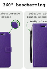 BASEY. Hoes Geschikt voor Samsung S24 Plus Hoesje Bookcase Hoes Flip Case Book Cover Met Screenprotector - Hoesje Geschikt voor Samsung Galaxy S24 Plus Hoes Book Case Hoesje - Paars