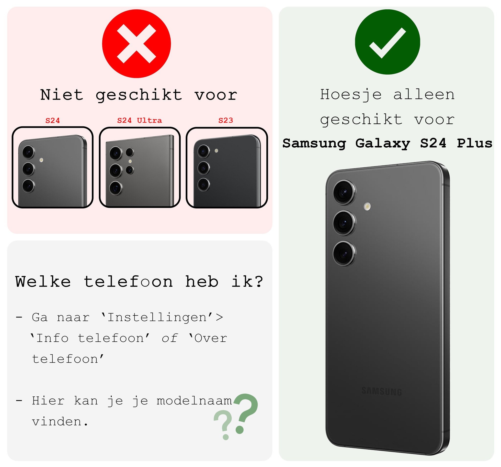 BASEY. Hoes Geschikt voor Samsung S24 Plus Hoesje Bookcase Hoes Flip Case Book Cover Met 2x Screenprotector - Hoesje Geschikt voor Samsung Galaxy S24 Plus Hoes Book Case Hoesje - Donkerblauw