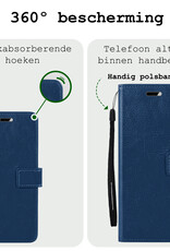 BASEY. Hoes Geschikt voor Samsung S24 Ultra Hoesje Bookcase Hoes Flip Case Book Cover Met Screenprotector - Hoesje Geschikt voor Samsung Galaxy S24 Ultra Hoes Book Case Hoesje - Donkerblauw