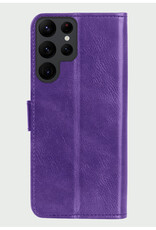 BASEY. Hoes Geschikt voor Samsung S24 Ultra Hoesje Bookcase Hoes Flip Case Book Cover Met Screenprotector - Hoesje Geschikt voor Samsung Galaxy S24 Ultra Hoes Book Case Hoesje - Paars