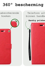 BASEY. Hoes Geschikt voor Samsung S24 Ultra Hoesje Bookcase Hoes Flip Case Book Cover Met Screenprotector - Hoesje Geschikt voor Samsung Galaxy S24 Ultra Hoes Book Case Hoesje - Rood