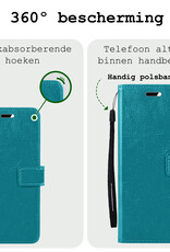 BASEY. Hoes Geschikt voor Samsung S24 Ultra Hoesje Bookcase Hoes Flip Case Book Cover Met Screenprotector - Hoesje Geschikt voor Samsung Galaxy S24 Ultra Hoes Book Case Hoesje - Turquoise