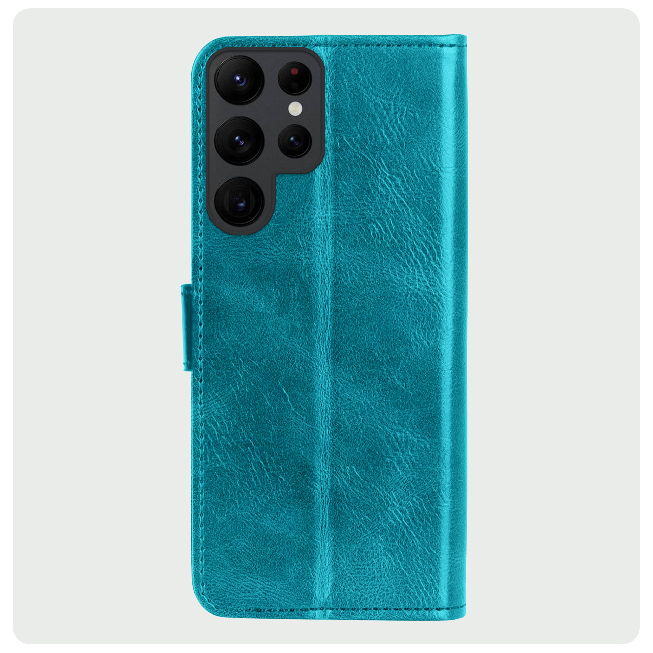 BASEY. Hoes Geschikt voor Samsung S24 Ultra Hoesje Bookcase Hoes Flip Case Book Cover Met Screenprotector - Hoesje Geschikt voor Samsung Galaxy S24 Ultra Hoes Book Case Hoesje - Turquoise