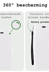 BASEY. Hoes Geschikt voor Samsung S24 Ultra Hoesje Bookcase Hoes Flip Case Book Cover Met Screenprotector - Hoesje Geschikt voor Samsung Galaxy S24 Ultra Hoes Book Case Hoesje - Wit