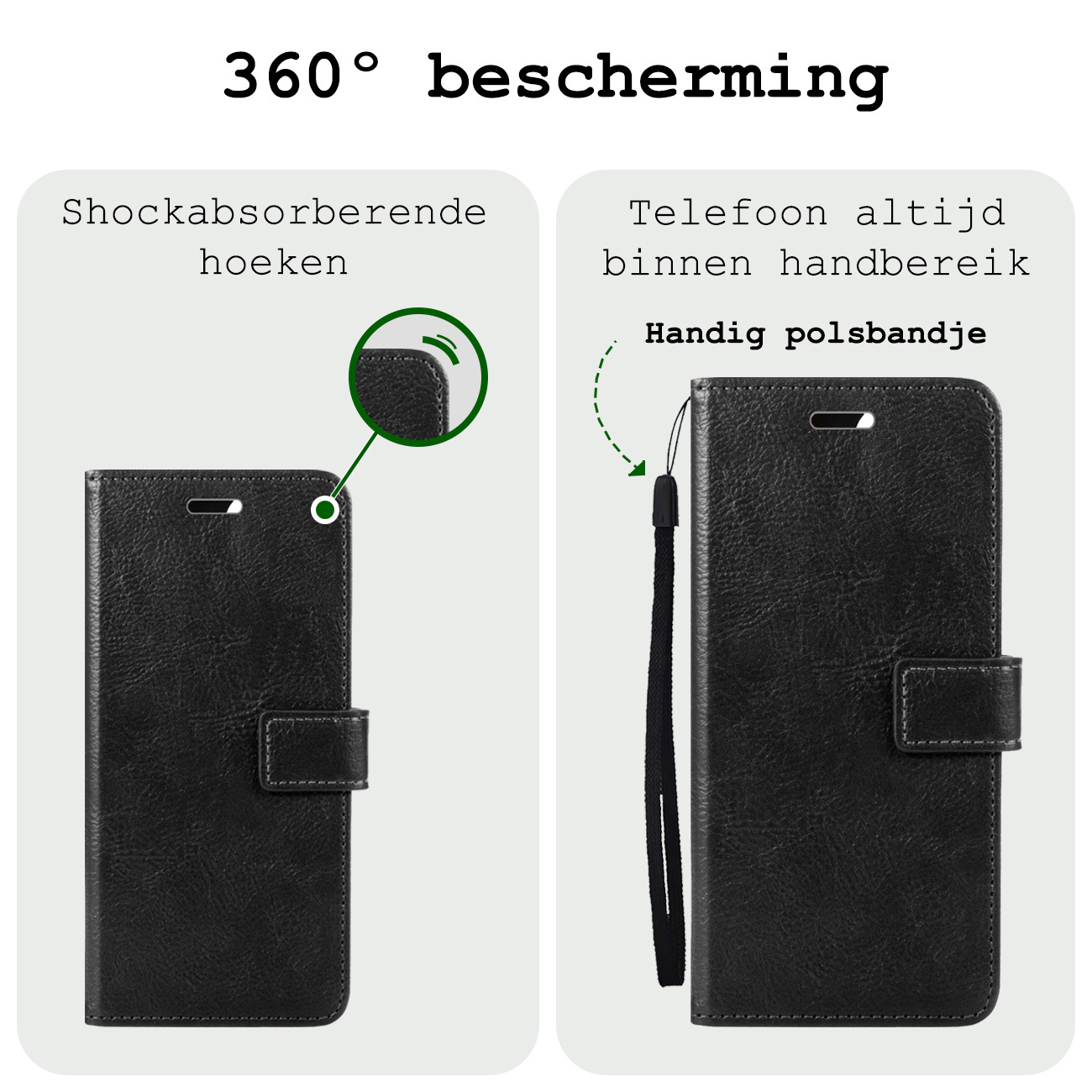 BASEY. Hoes Geschikt voor Samsung S24 Ultra Hoesje Bookcase Hoes Flip Case Book Cover Met Screenprotector - Hoesje Geschikt voor Samsung Galaxy S24 Ultra Hoes Book Case Hoesje - Zwart