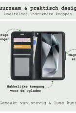 BASEY. Hoes Geschikt voor Samsung S24 Ultra Hoesje Bookcase Hoes Flip Case Book Cover Met Screenprotector - Hoesje Geschikt voor Samsung Galaxy S24 Ultra Hoes Book Case Hoesje - Zwart