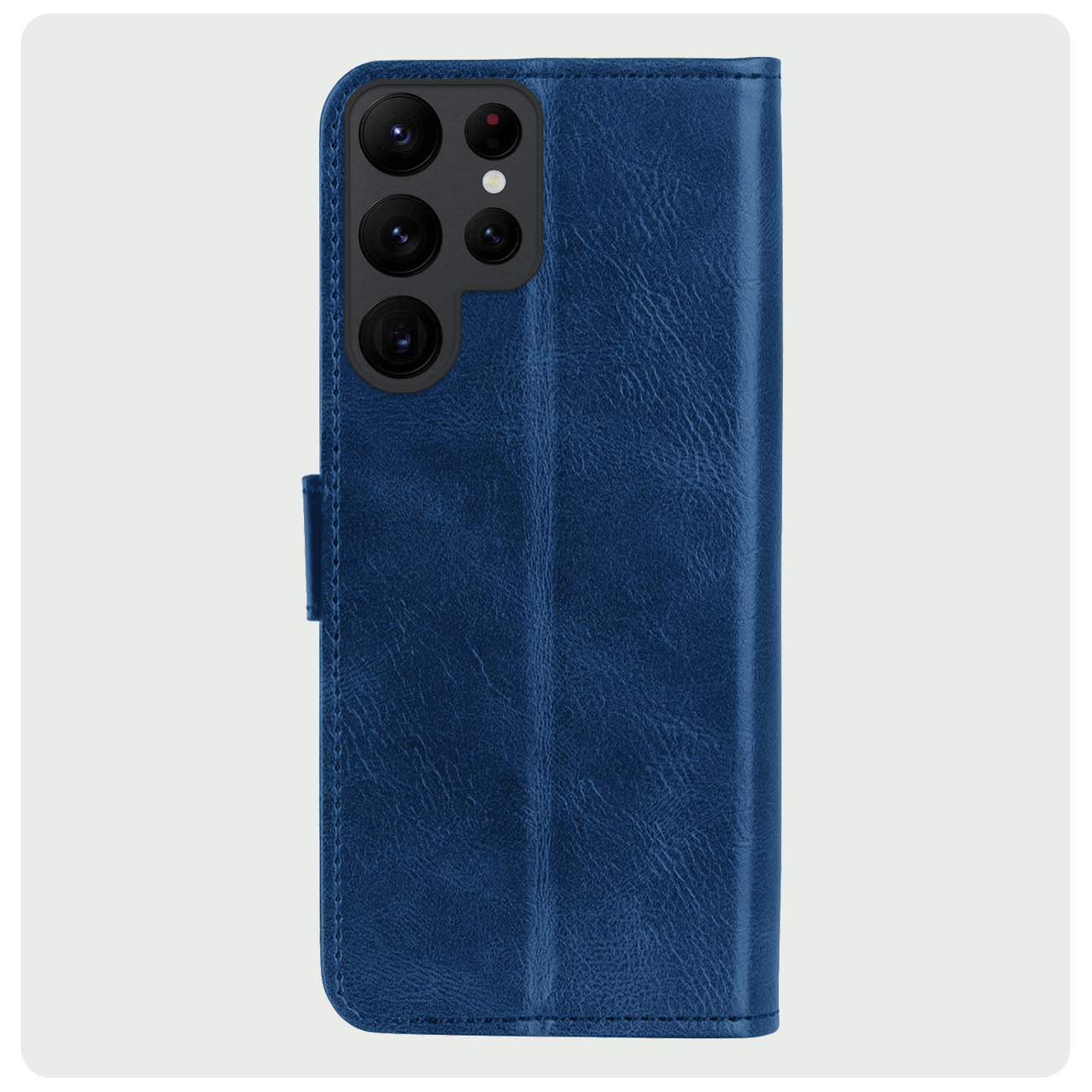 BASEY. Hoes Geschikt voor Samsung S24 Ultra Hoesje Bookcase Hoes Flip Case Book Cover Met 2x Screenprotector - Hoesje Geschikt voor Samsung Galaxy S24 Ultra Hoes Book Case Hoesje - Donkerblauw