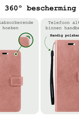 BASEY. Hoes Geschikt voor Samsung S24 Ultra Hoesje Bookcase Hoes Flip Case Book Cover Met 2x Screenprotector - Hoesje Geschikt voor Samsung Galaxy S24 Ultra Hoes Book Case Hoesje - Rosé goud