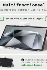 BASEY. Hoes Geschikt voor Samsung S24 Ultra Hoesje Bookcase Hoes Flip Case Book Cover Met 2x Screenprotector - Hoesje Geschikt voor Samsung Galaxy S24 Ultra Hoes Book Case Hoesje - Wit