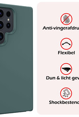 NoXx Hoes Geschikt voor Samsung S24 Ultra Hoesje Cover Siliconen Back Case Hoes Met Screenprotector - Donkergroen