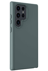 NoXx Hoes Geschikt voor Samsung S24 Ultra Hoesje Cover Siliconen Back Case Hoes Met Screenprotector - Donkergroen