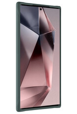 NoXx Hoes Geschikt voor Samsung S24 Ultra Hoesje Cover Siliconen Back Case Hoes Met Screenprotector - Donkergroen