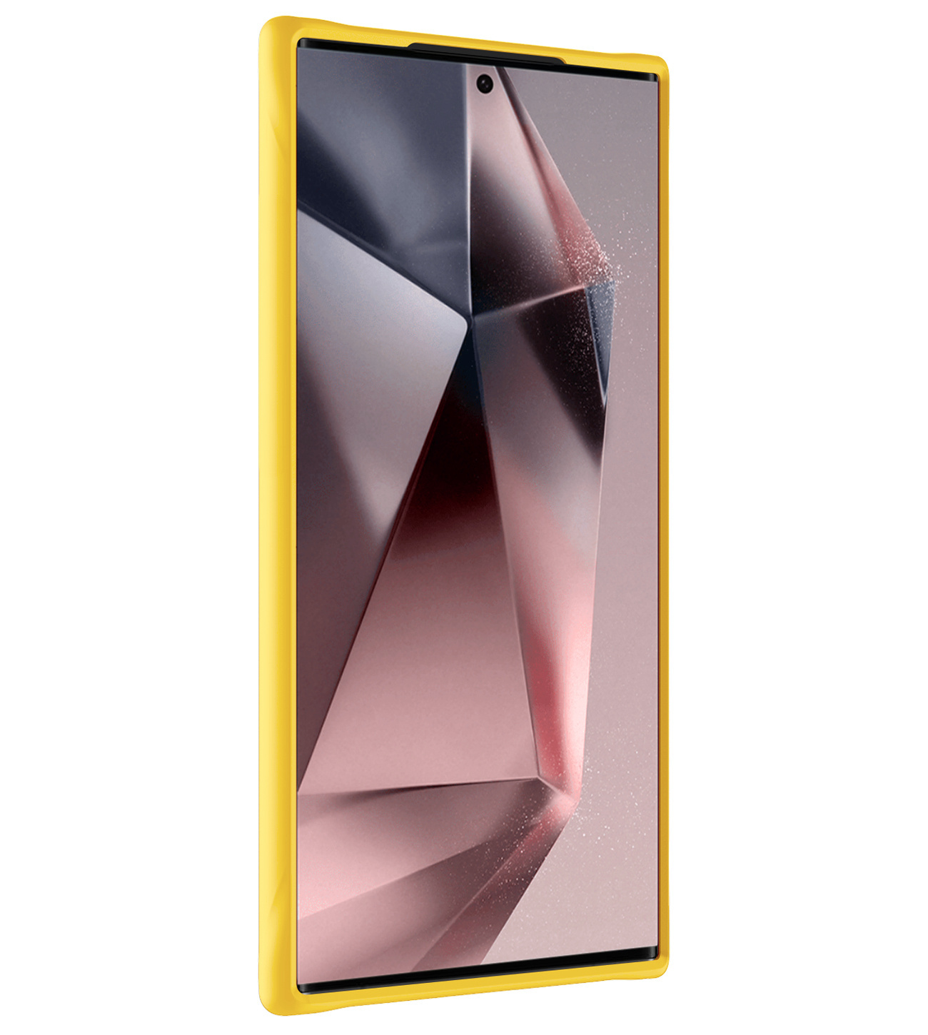 NoXx Hoes Geschikt voor Samsung S24 Ultra Hoesje Cover Siliconen Back Case Hoes Met Screenprotector - Geel
