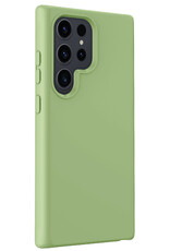 NoXx Hoes Geschikt voor Samsung S24 Ultra Hoesje Cover Siliconen Back Case Hoes Met Screenprotector - Groen