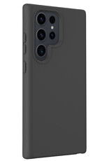 NoXx Hoes Geschikt voor Samsung S24 Ultra Hoesje Cover Siliconen Back Case Hoes Met Screenprotector - Zwart