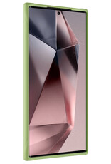 NoXx Hoes Geschikt voor Samsung S24 Ultra Hoesje Cover Siliconen Back Case Hoes Met 2x Screenprotector - Groen