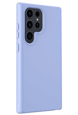 NoXx Hoes Geschikt voor Samsung S24 Ultra Hoesje Cover Siliconen Back Case Hoes Met 2x Screenprotector - Lichtblauw