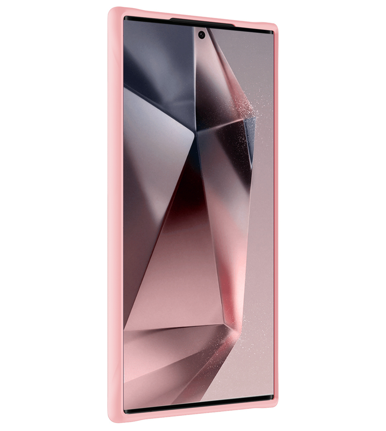 NoXx Hoes Geschikt voor Samsung S24 Ultra Hoesje Cover Siliconen Back Case Hoes Met 2x Screenprotector - Lichtroze