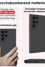 NoXx Hoes Geschikt voor Samsung S24 Ultra Hoesje Cover Siliconen Back Case Hoes Met 2x Screenprotector - Zwart
