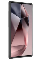 NoXx Hoes Geschikt voor Samsung S24 Ultra Hoesje Cover Siliconen Back Case Hoes Met 2x Screenprotector - Zwart