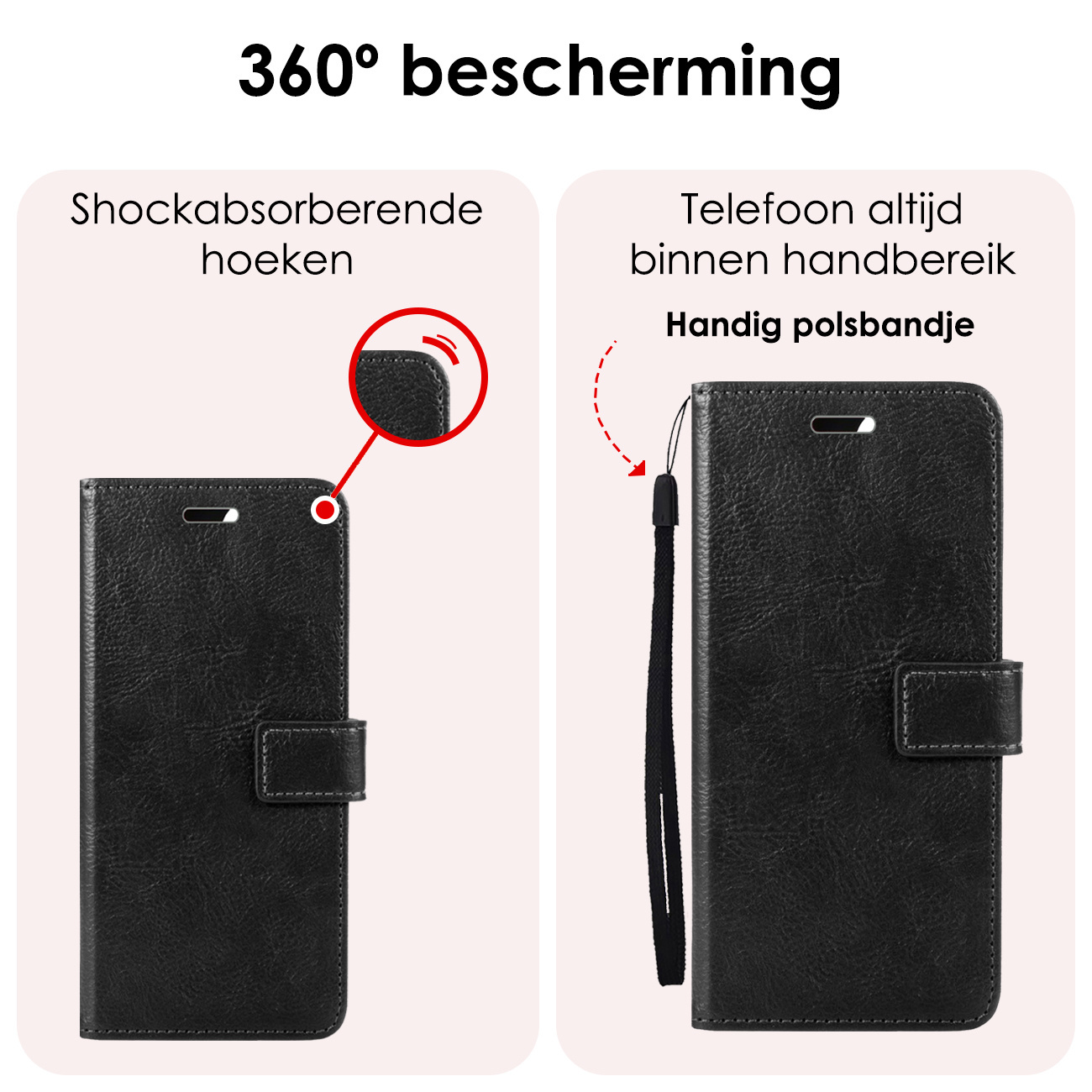 NoXx Hoes Geschikt voor Samsung S24 Plus Hoesje Book Case Hoes Flip Cover Wallet Bookcase Met Screenprotector - Zwart