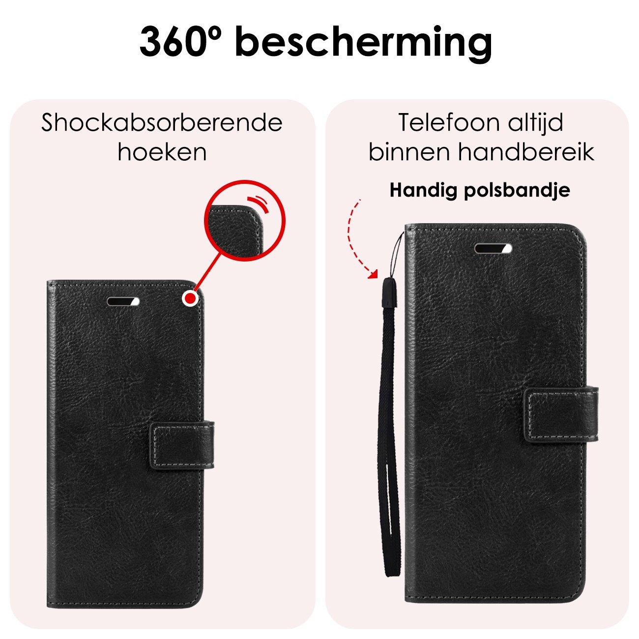 NoXx Hoes Geschikt voor Samsung S24 Plus Hoesje Book Case Hoes Flip Cover Wallet Bookcase Met 2x Screenprotector - Zwart