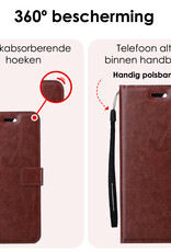 NoXx Hoes Geschikt voor Samsung S24 Ultra Hoesje Book Case Hoes Flip Cover Wallet Bookcase Met Screenprotector - Bruin