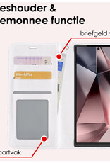 NoXx Hoes Geschikt voor Samsung S24 Ultra Hoesje Book Case Hoes Flip Cover Wallet Bookcase Met Screenprotector - Wit