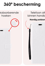 NoXx Hoes Geschikt voor Samsung S24 Ultra Hoesje Book Case Hoes Flip Cover Wallet Bookcase Met Screenprotector - Wit
