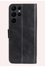 NoXx Hoes Geschikt voor Samsung S24 Ultra Hoesje Book Case Hoes Flip Cover Wallet Bookcase Met Screenprotector - Zwart