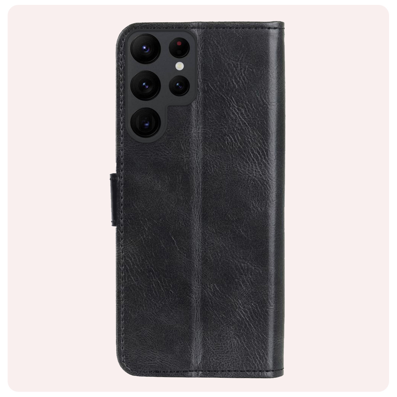 NoXx Hoes Geschikt voor Samsung S24 Ultra Hoesje Book Case Hoes Flip Cover Wallet Bookcase Met Screenprotector - Zwart