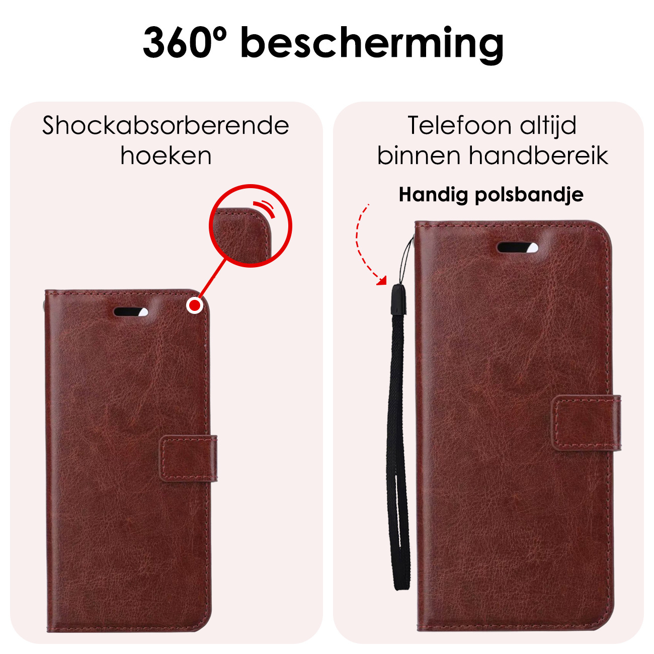 NoXx Hoes Geschikt voor Samsung S24 Ultra Hoesje Book Case Hoes Flip Cover Wallet Bookcase Met 2x Screenprotector - Bruin