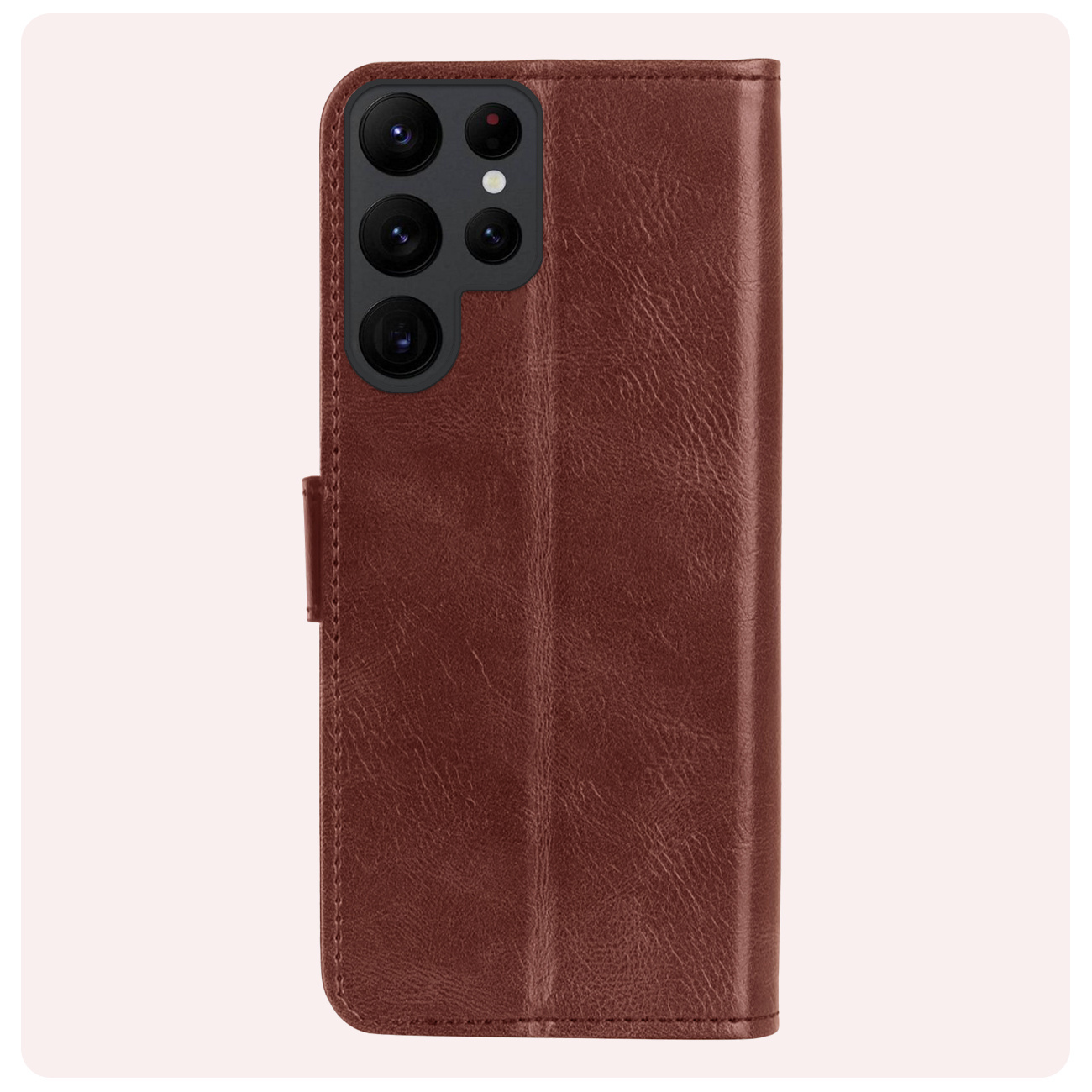 NoXx Hoes Geschikt voor Samsung S24 Ultra Hoesje Book Case Hoes Flip Cover Wallet Bookcase Met 2x Screenprotector - Bruin