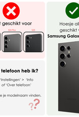 NoXx Hoes Geschikt voor Samsung S24 Ultra Hoesje Book Case Hoes Flip Cover Wallet Bookcase Met 2x Screenprotector - Zwart