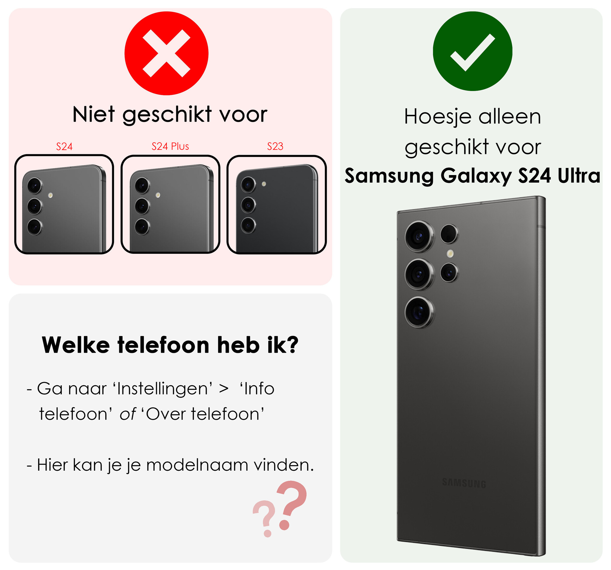 NoXx Hoes Geschikt voor Samsung S24 Ultra Hoesje Book Case Hoes Flip Cover Wallet Bookcase Met 2x Screenprotector - Zwart