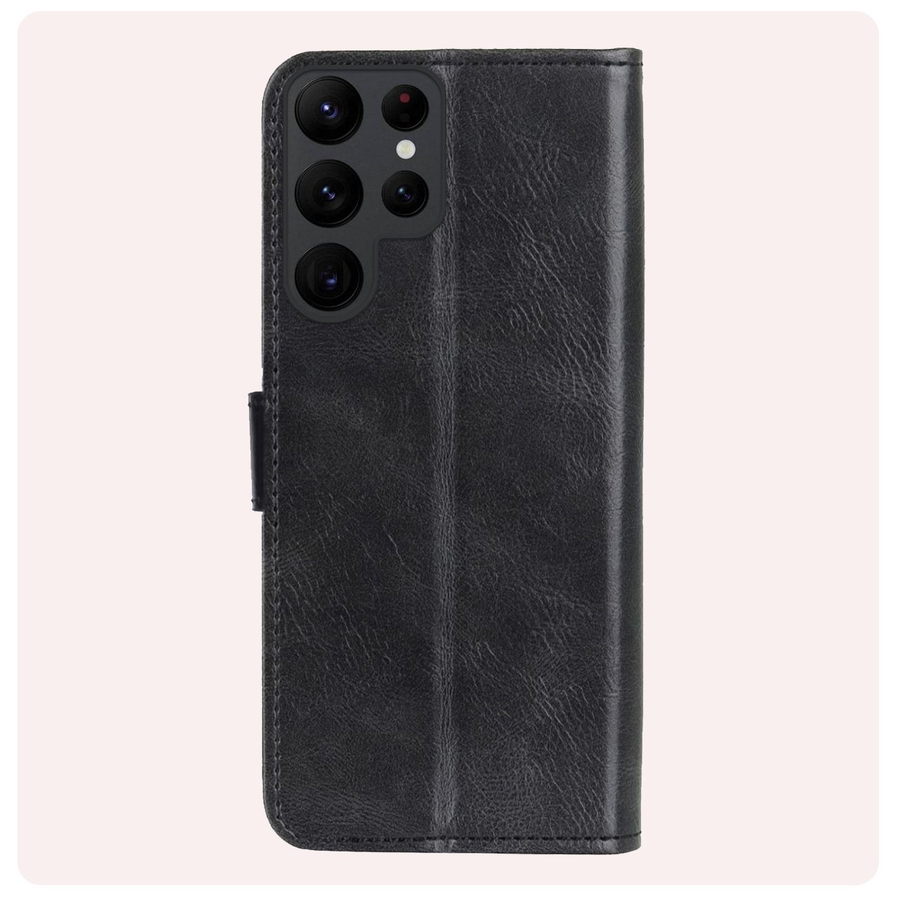 NoXx Hoes Geschikt voor Samsung S24 Ultra Hoesje Book Case Hoes Flip Cover Wallet Bookcase Met 2x Screenprotector - Zwart