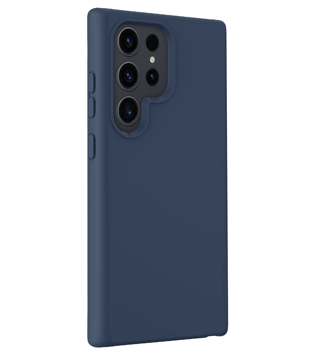 Nomfy Hoesje Geschikt voor Samsung S24 Ultra Hoesje Siliconen Cover Case Met Screenprotector - Hoes Geschikt voor Samsung Galaxy S24 Ultra Hoes Back Case - Donkerblauw